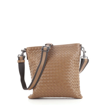 Bottega Veneta Flat Messenger Bag Intrecciato Nappa Small