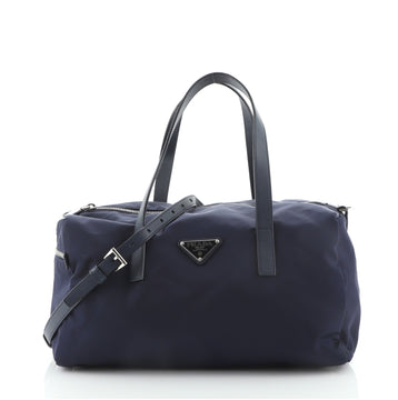 Prada Side Pocket Convertible Duffle Bag Tessuto with Saffiano Leather Medium