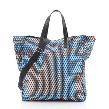 Prada Convertible Open Tote Printed Tessuto Medium