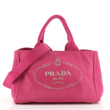 Prada Canapa Convertible Tote Canvas Medium