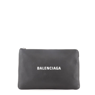 Balenciaga Everyday Logo Pouch Printed Leather Large