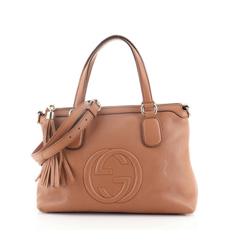 Gucci Soho Convertible Soft Top Handle Bag Leather