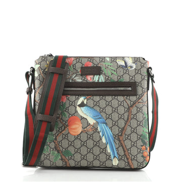 Gucci Front Zip Messenger Tian Print GG Coated Canvas Medium