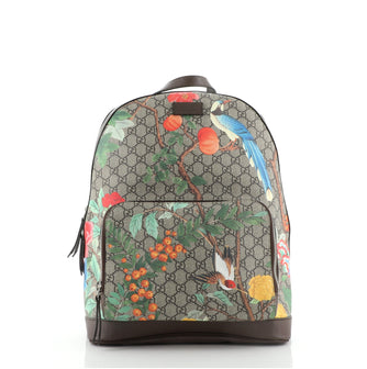 Gucci Zip Pocket Backpack Tian Print GG Coated Canvas Medium