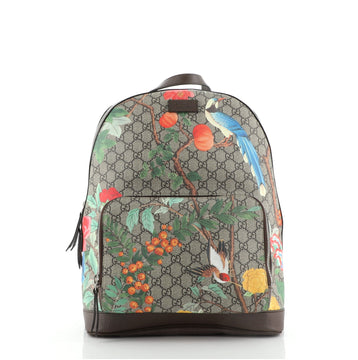 Gucci Zip Pocket Backpack Tian Print GG Coated Canvas Medium
