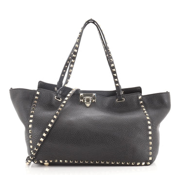 Valentino Rockstud Tote Pebbled Leather Medium