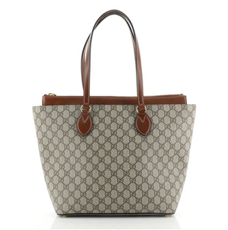 Gucci Linea A Zip Tote GG Coated Canvas Medium