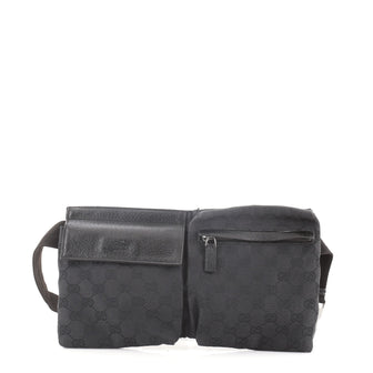 Gucci Vintage Double Belt Bag GG Canvas