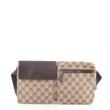 Gucci Vintage Double Belt Bag GG Canvas
