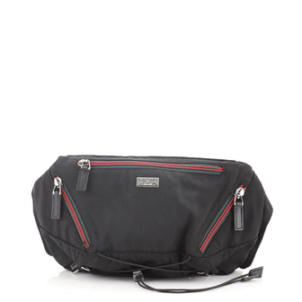Gucci Multi Web Zip Drawstring Waist Bag Canvas