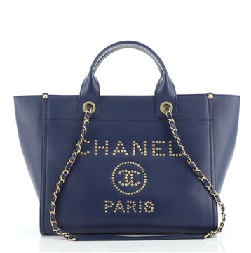 Chanel Deauville Tote Studded Caviar Small