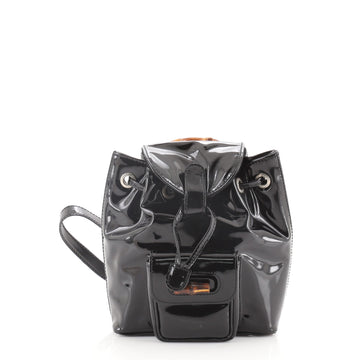 Gucci Vintage Bamboo Backpack Patent Super Mini