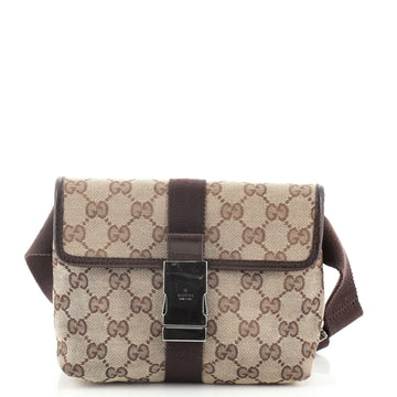 Gucci Buckle Waist Bag GG Canvas Small