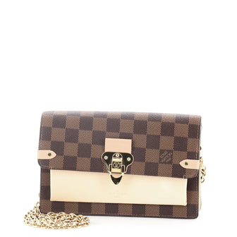 Louis Vuitton Vavin Chain Wallet NM Damier with Leather
