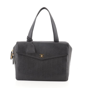 Chanel Vintage CC Front Pocket Briefcase Caviar