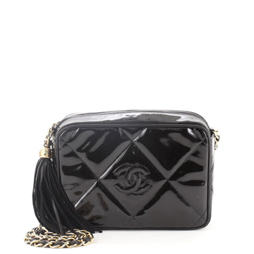 Chanel Vintage CC Camera Bag Quilted Patent Small