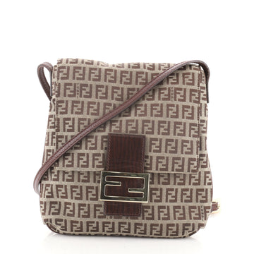 Fendi Vintage Flap Crossbody Bag Zucchino Canvas Small
