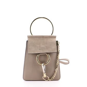 Chloe Faye Bracelet Crossbody Bag Leather and Suede Mini