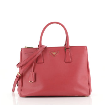 Prada Double Zip Lux Tote Saffiano Leather Medium