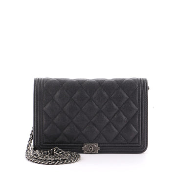 Chanel Boy Wallet on Chain Quilted Caviar