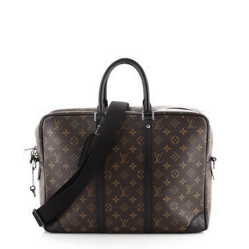 Louis Vuitton Porte-Documents Voyage Briefcase Macassar Monogram Canvas GM