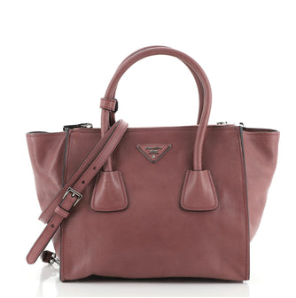 Prada Twin Pocket Tote Glace Calf Small