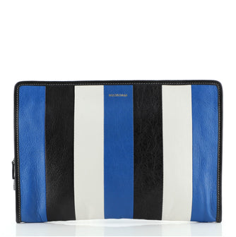 Balenciaga Bazar Pouch Striped Leather