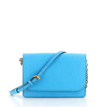 Burberry Logo Wallet on Chain Embossed Leather