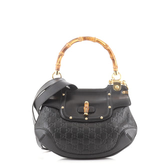 Gucci Peggy Bamboo Top Handle Bag Guccissima Leather