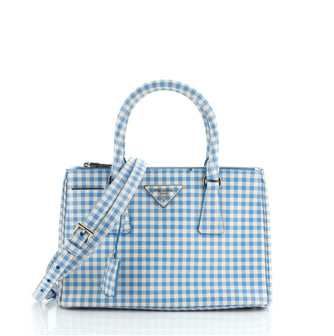 Prada Double Zip Lux Tote Printed Saffiano Leather Small