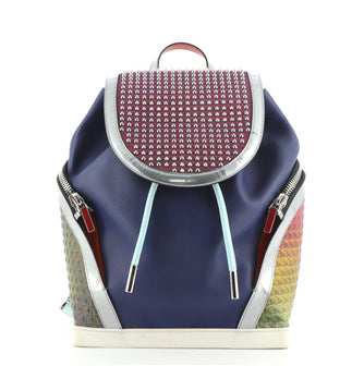 Christian Louboutin Explorafunk Backpack Spiked Holographic Leather