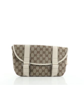 Gucci Vintage Flap Waist Bag GG Canvas Medium
