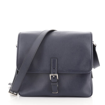 Prada Buckle Flap Messenger Bag Saffiano Leather Medium