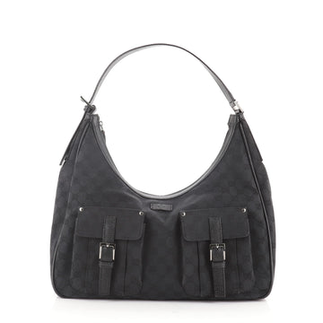 Gucci Double Pocket Zip Hobo	GG Canvas Large