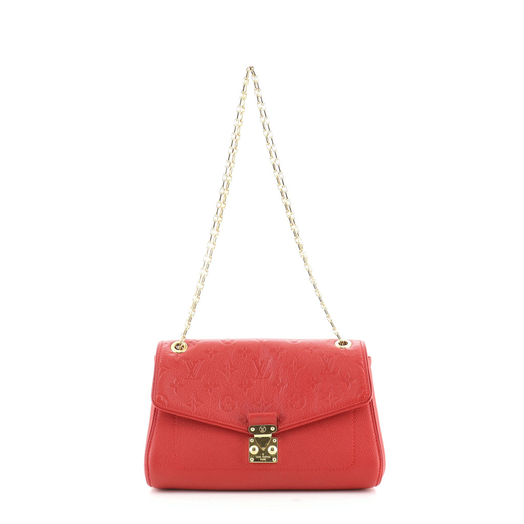 Louis Vuitton Saint Germain Handbag Monogram Empreinte Leather PM Red