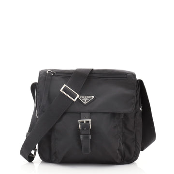 Prada Buckle Messenger Bag Tessuto Small