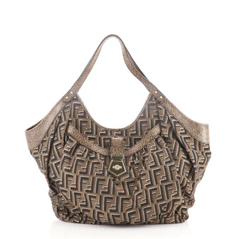 Fendi Chef Pocket Tote Zucca Canvas Large