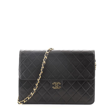 Chanel Vintage Clutch with Chain Quilted Leather Medium