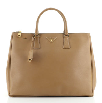 Prada Double Zip Lux Convertible Tote Saffiano Leather XL