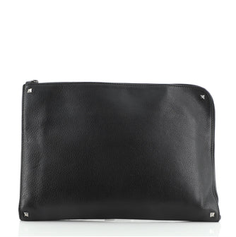 Valentino Rockstud Zip Around Pouch Leather Medium