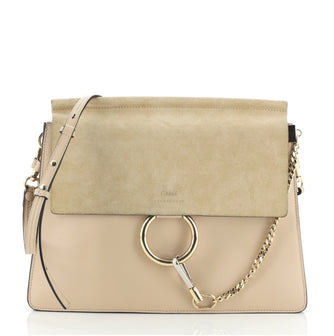 Chloe Faye Shoulder Bag Leather and Suede Medium