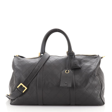 Chanel Vintage Diamond Stitch Boston Bag Quilted Lambskin Large