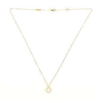 Van Cleef & Arpels Sweet Alhambra Mother of Pearl Necklace 18K Yellow Gold
