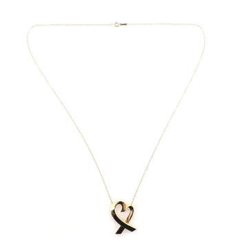 Tiffany & Co. Paloma Picasso Loving Heart Pendant Necklace 18K Yellow Gold