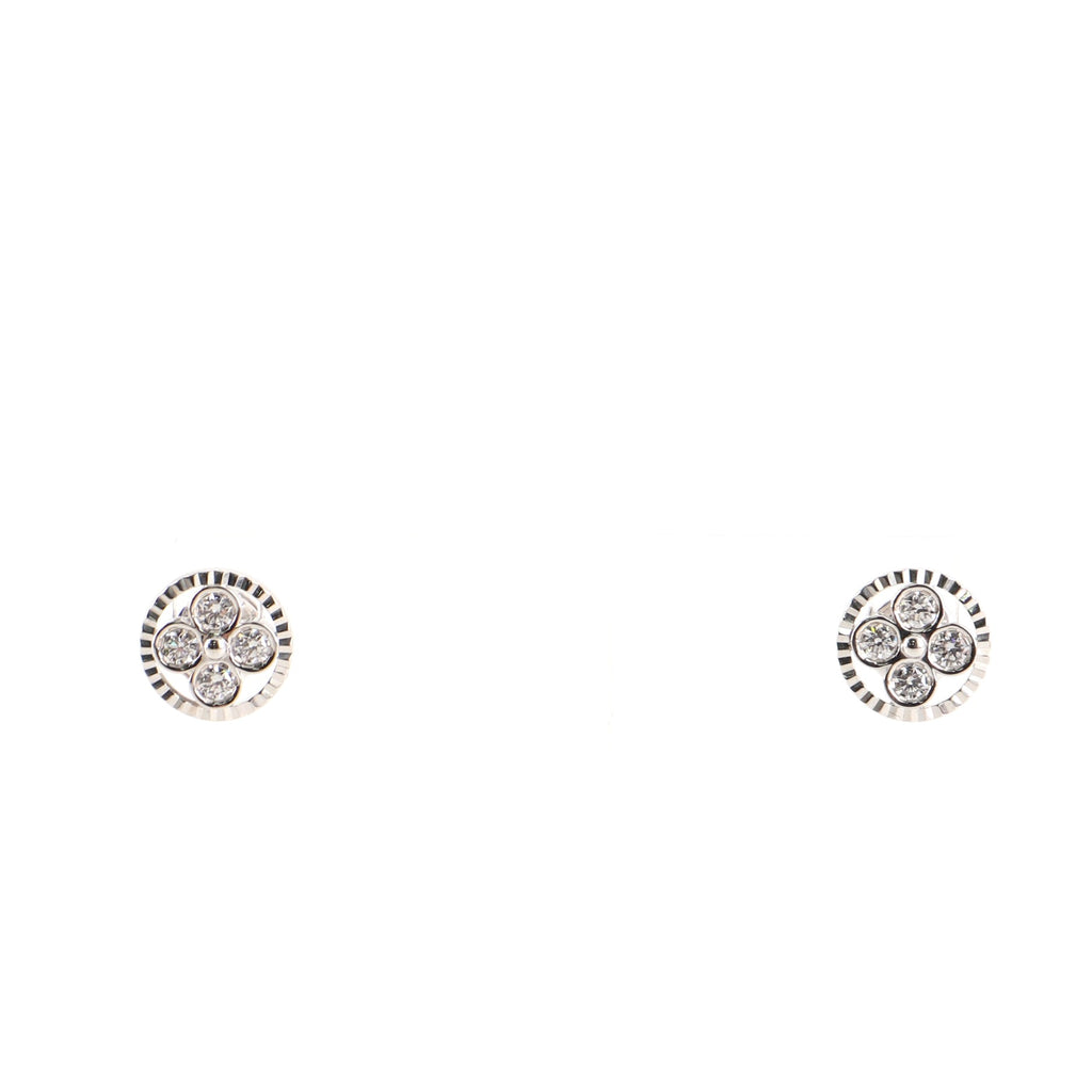 Louis Vuitton Sun Blossom Stud 18K White Gold and Diamonds