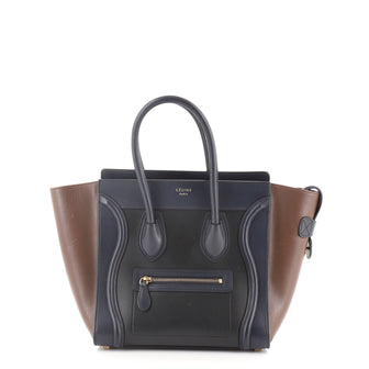 Celine Tricolor Luggage Bag Leather Micro