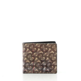 Burberry Bifold Wallet Hologram TB Vintage Check Coated Canvas Compact