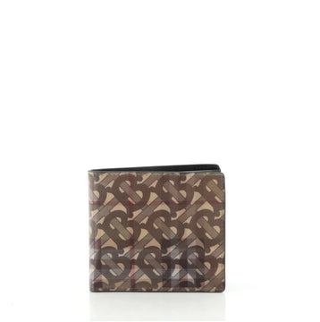 Burberry Bifold Wallet Hologram TB Vintage Check Coated Canvas Compact
