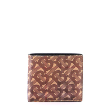 Burberry Bifold Wallet Hologram TB Vintage Check Coated Canvas Compact