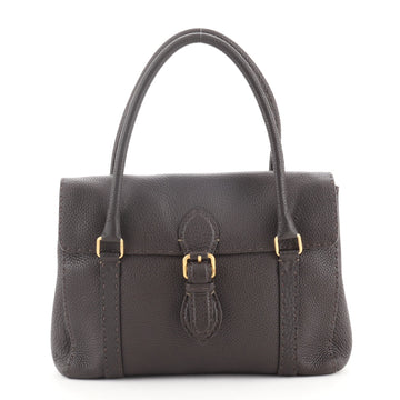 Fendi Selleria Linda Satchel Pebbled Leather Medium